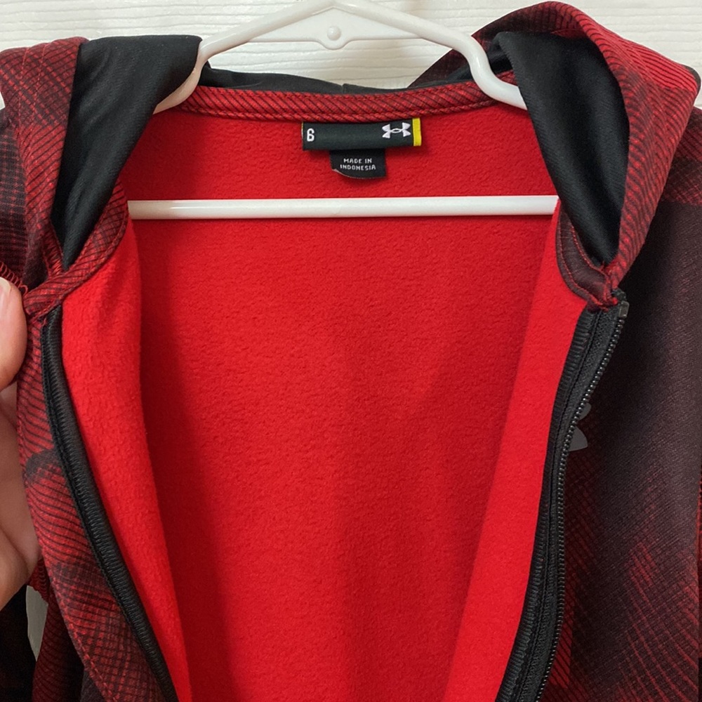 Under Armour Red Zip-Up Jacket with Hood - Picture 6 of 8